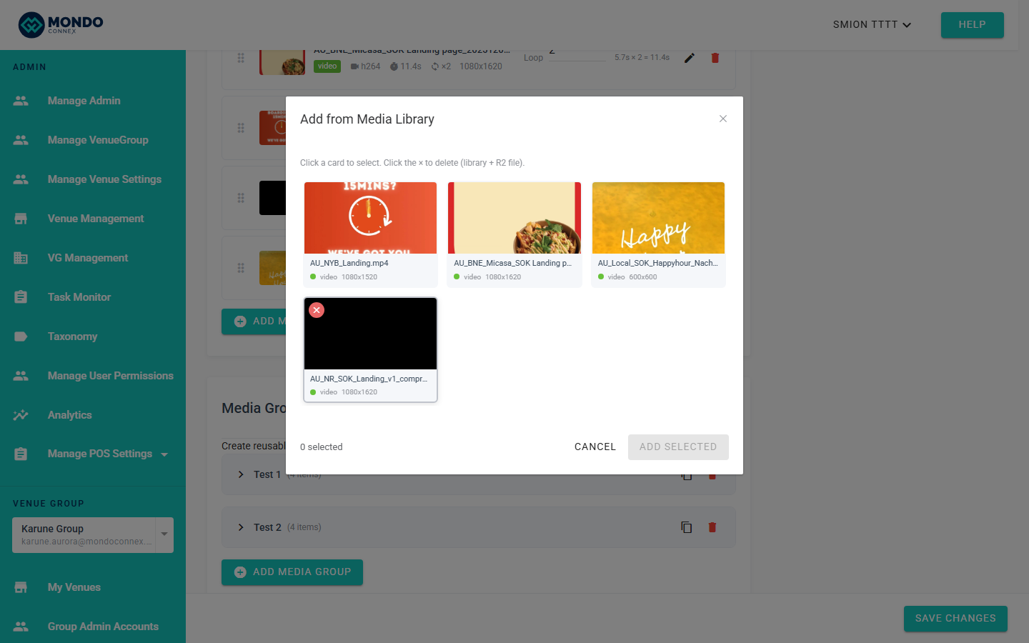 MediaLibraryPicker dialog