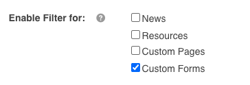 Enable filters for Custom Forms