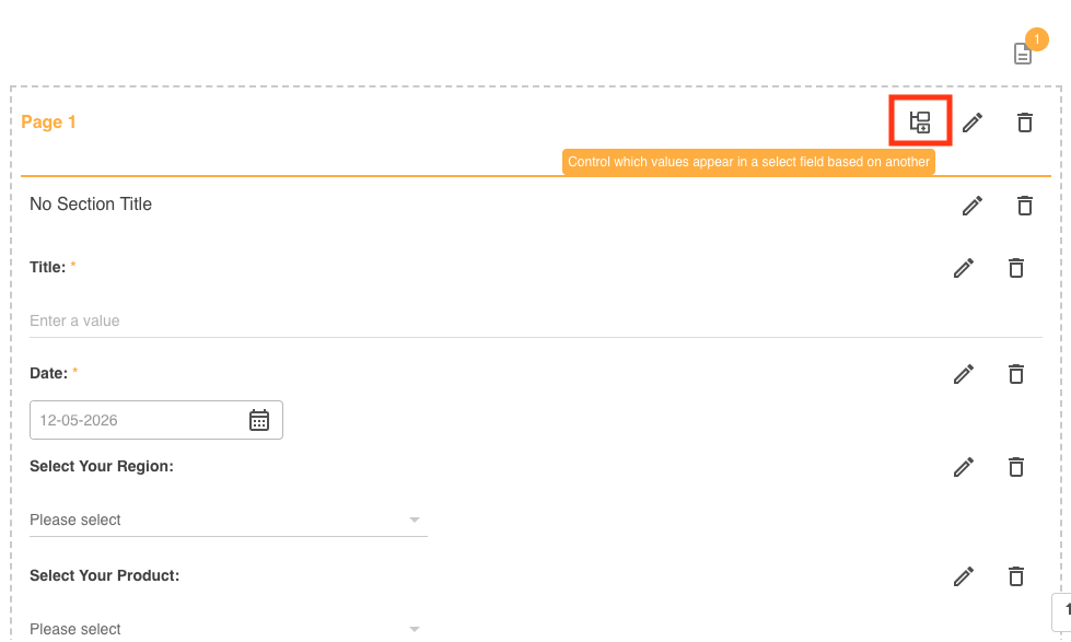 Configure Value Filtering button