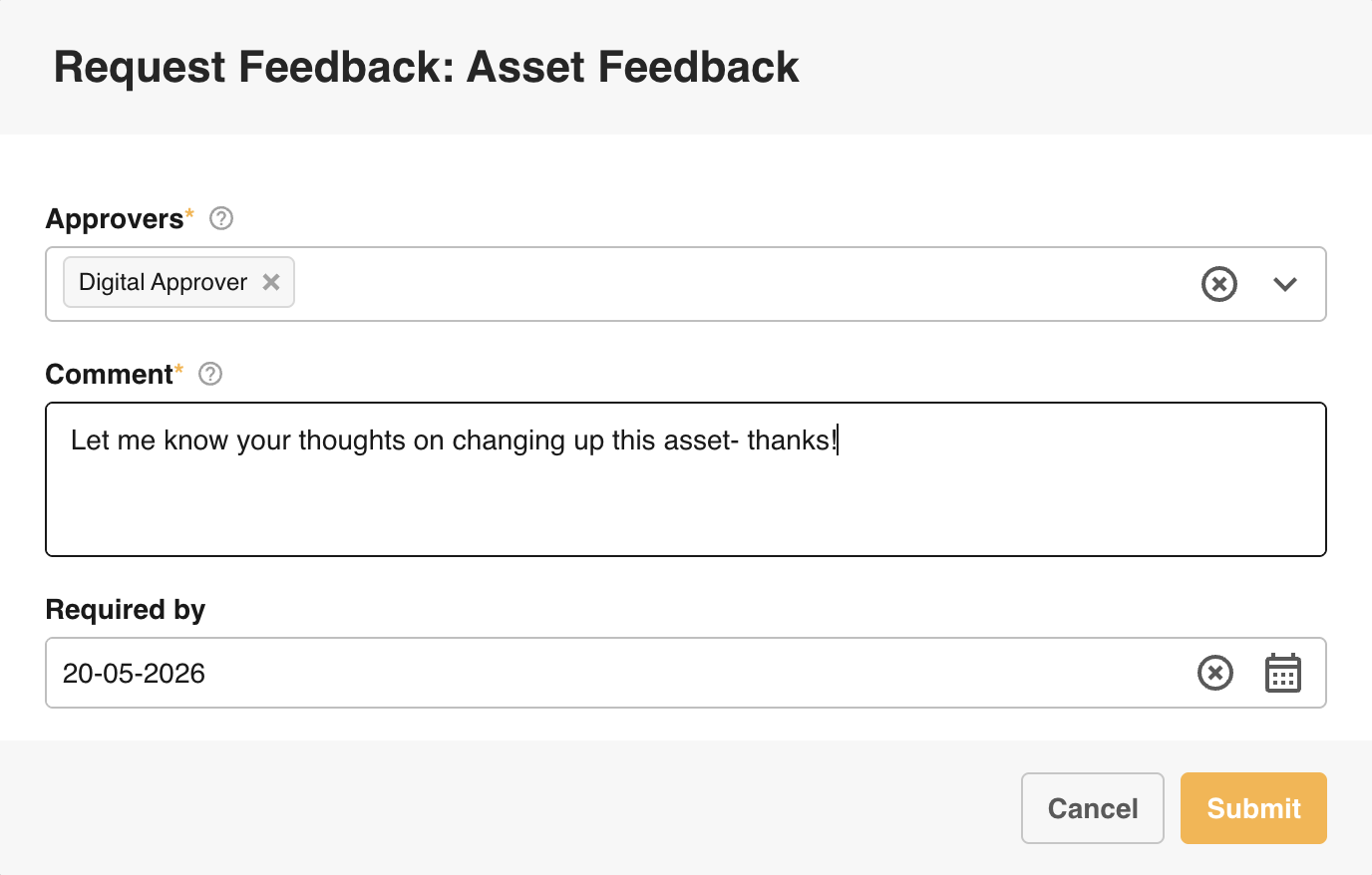 Feedback request form