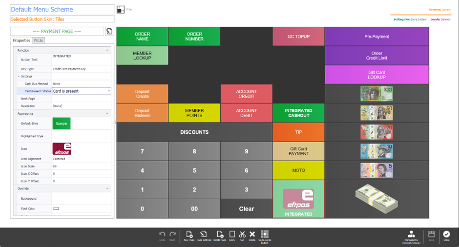 Configuring the Credit Card Payment Key button