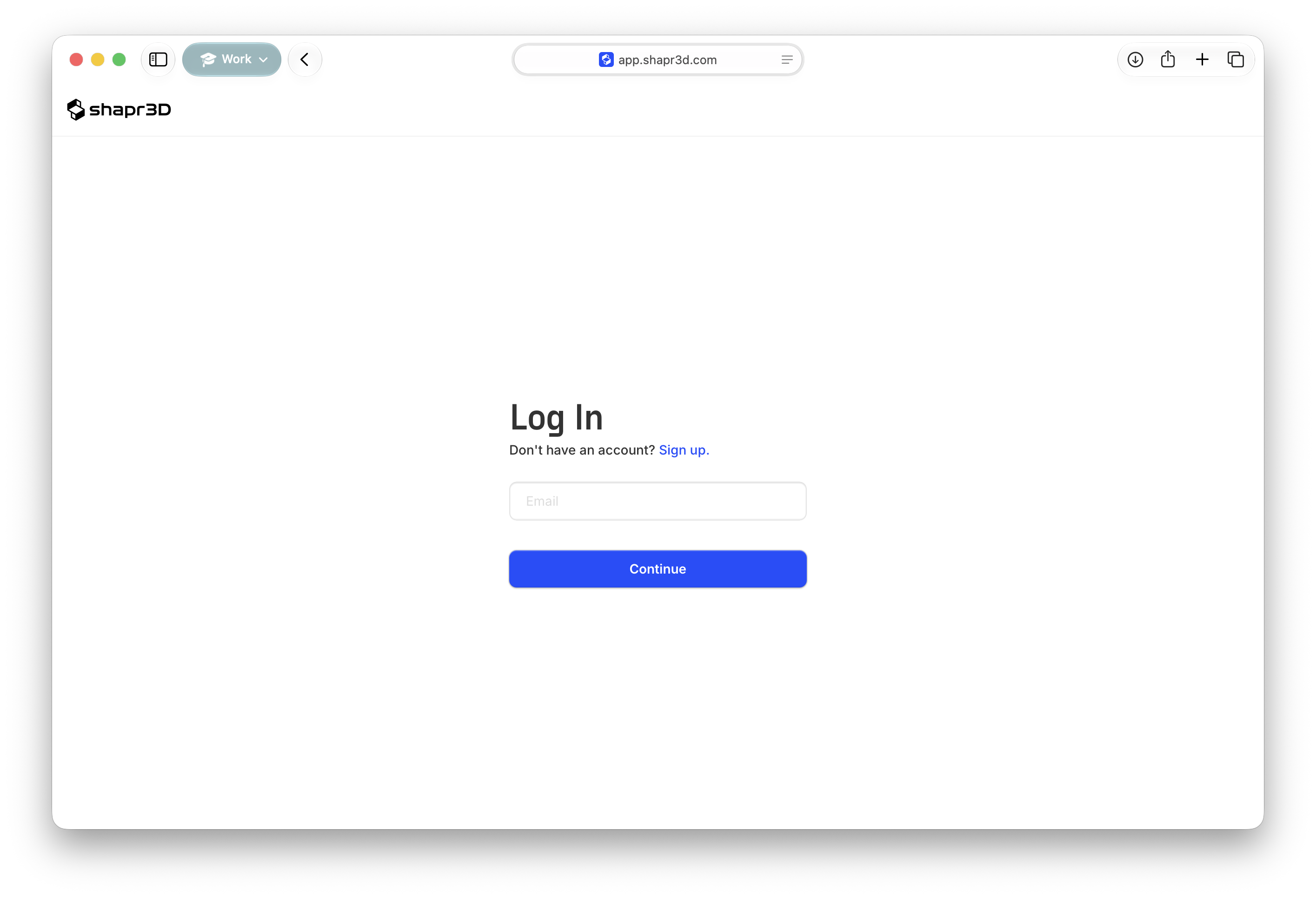 Shapr3D education license page redirecting to login when not signed in