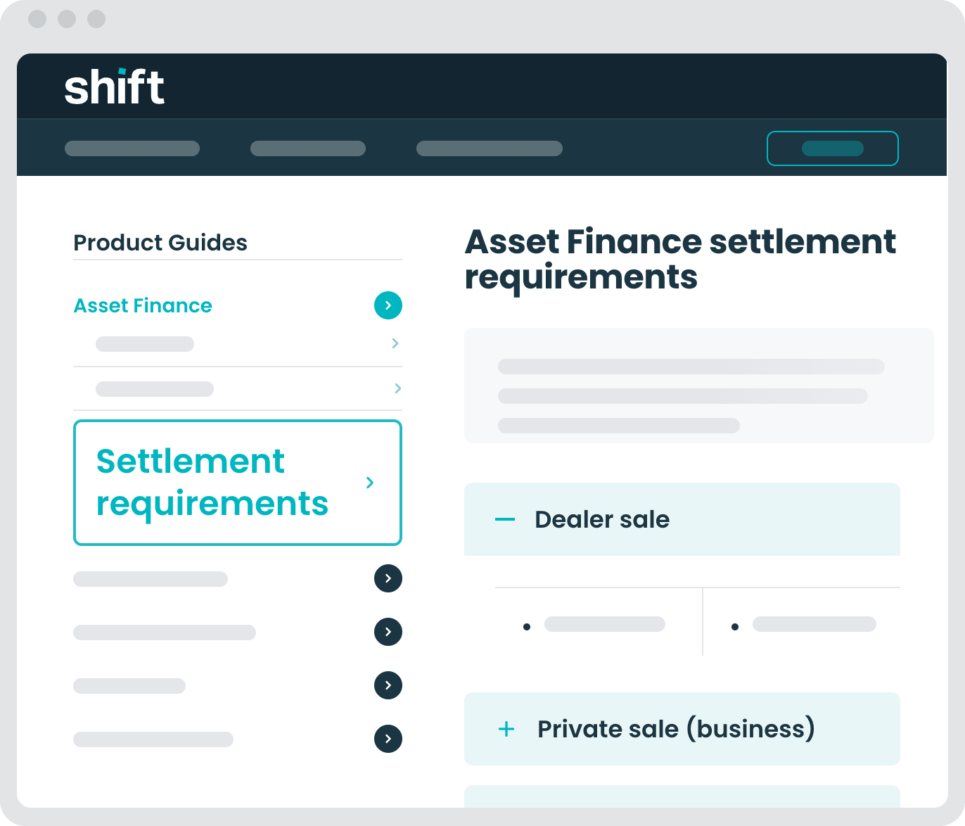 Asset Finance settlement requirements
