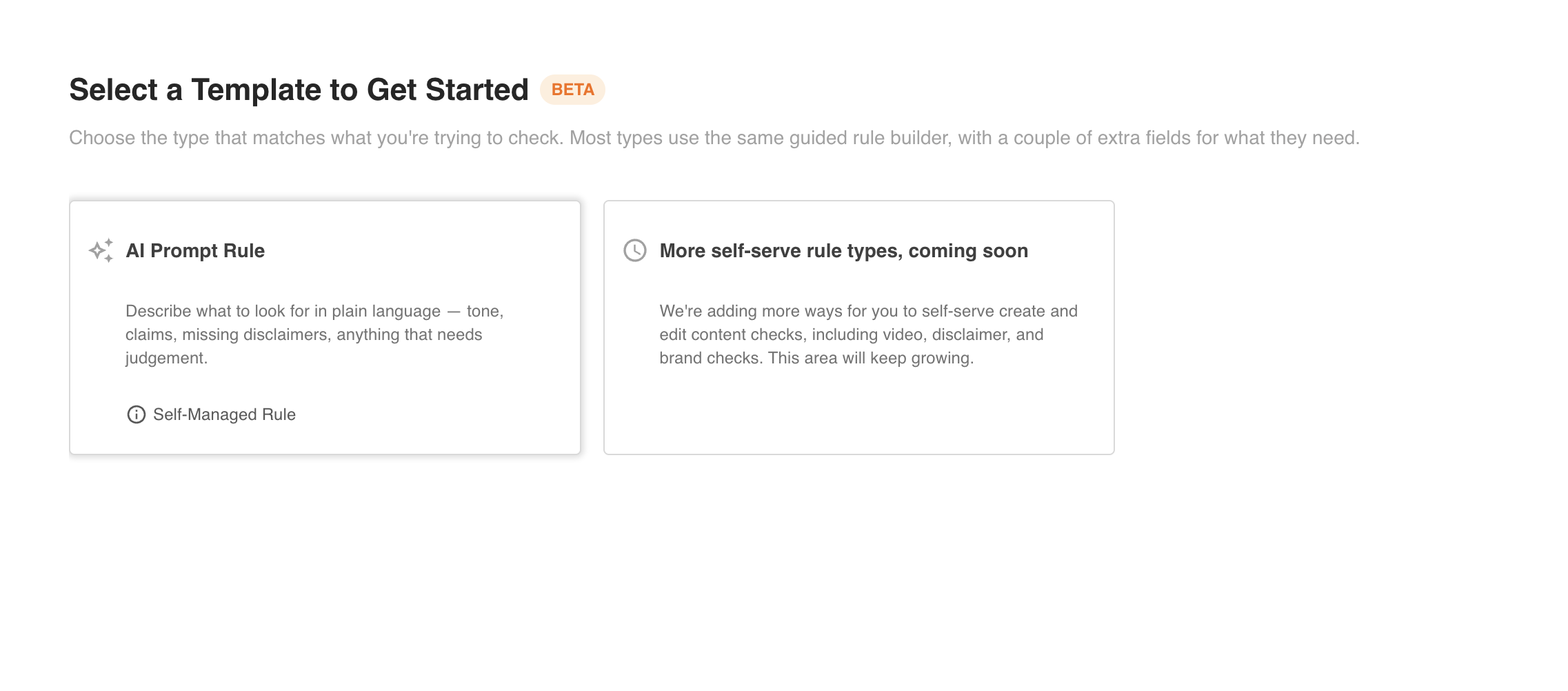 [Screenshot: Rules screen showing the New Rule button and rule list]