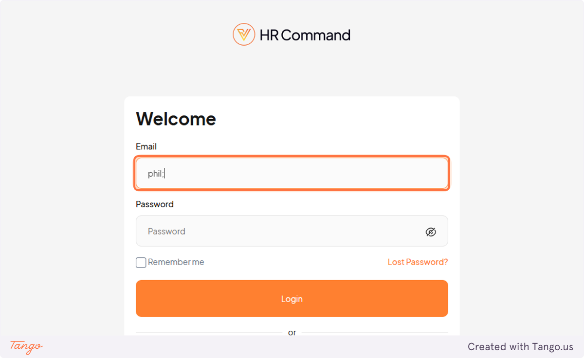 Use your login (email) or username 
