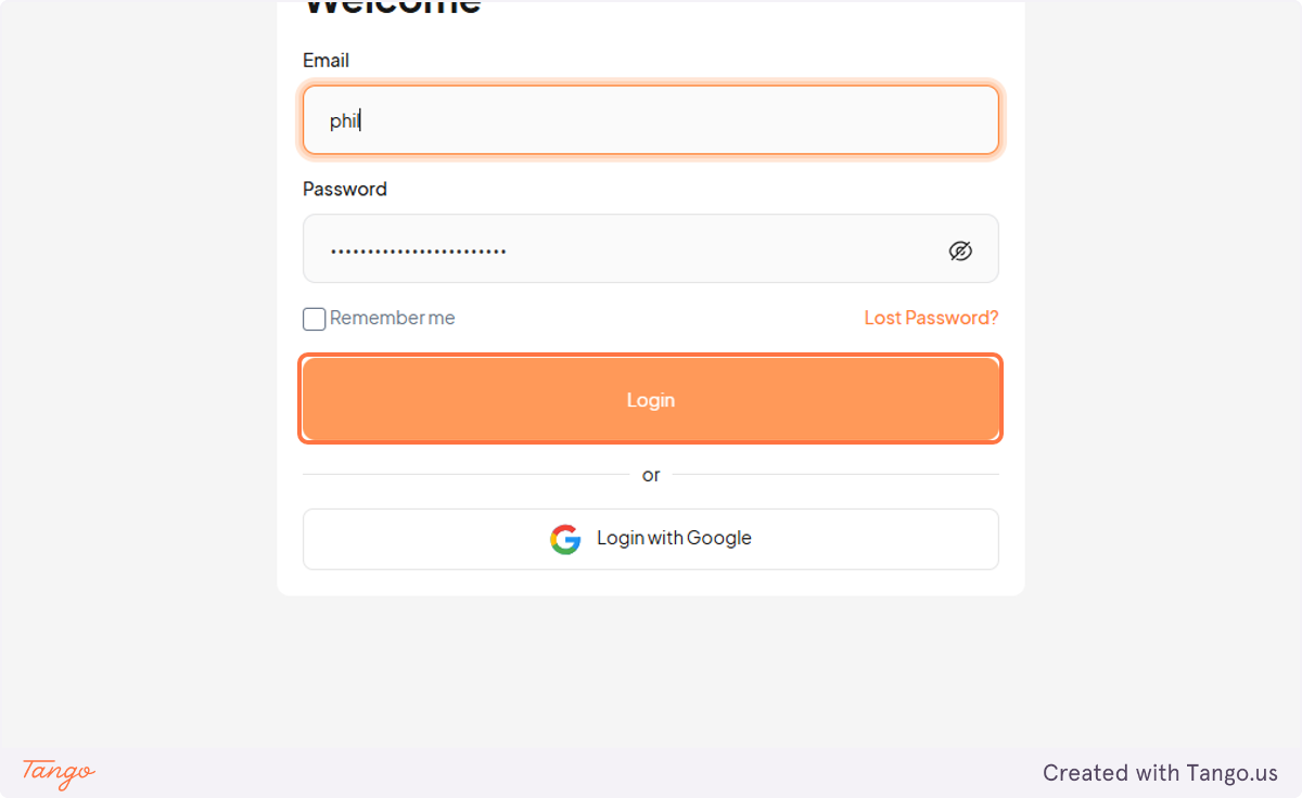 Click on Login