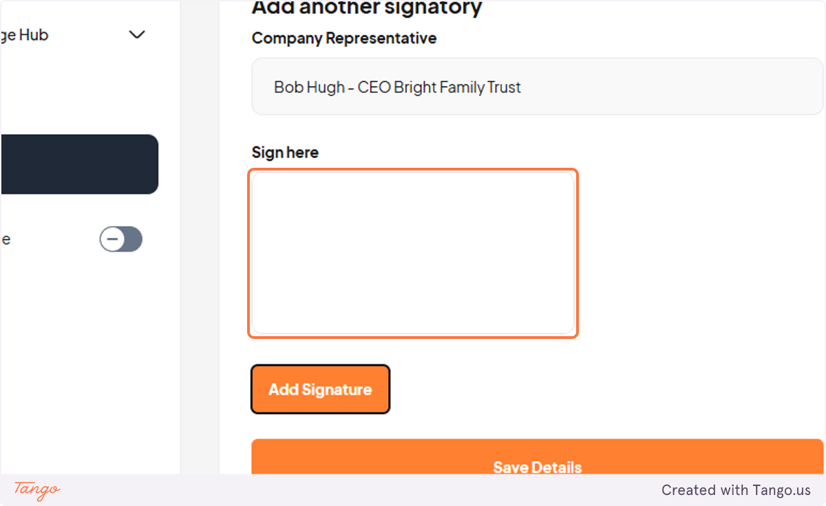 Signature can be copied here