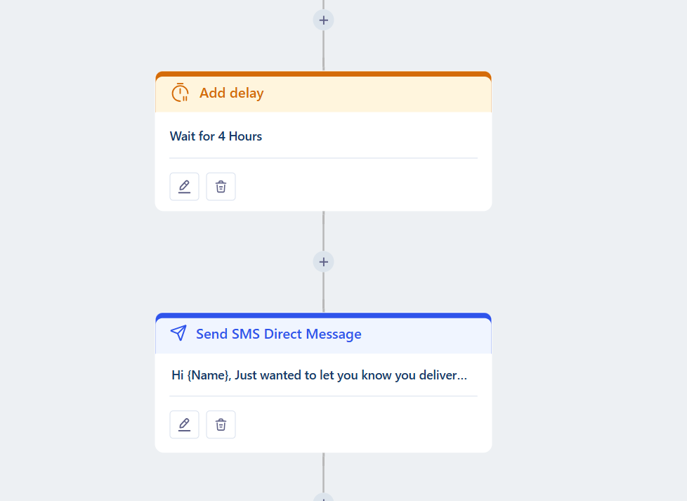 Build the follow-up message for each channel in a ZEPIC event flow