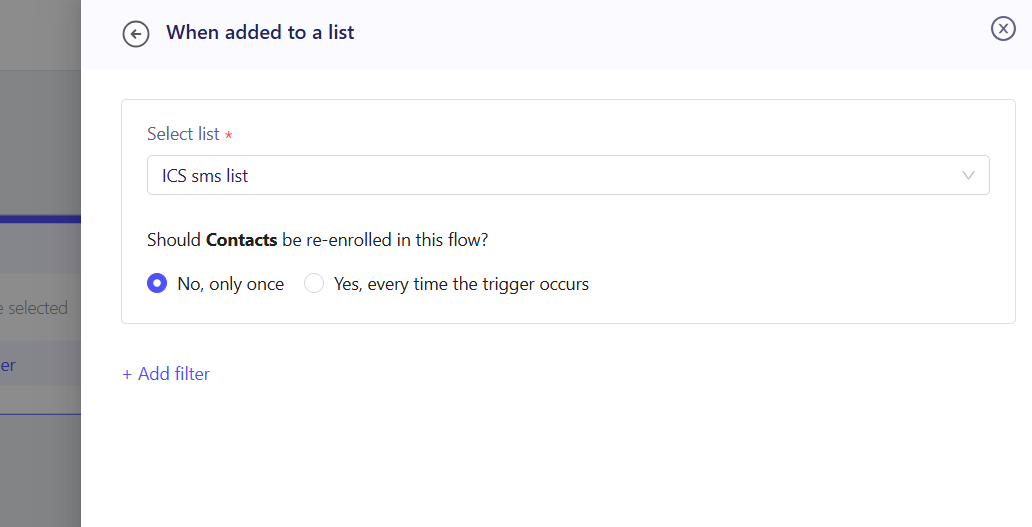 Choose between a Broadcast SMS and an SMS campaign that uses Flows in ZEPIC