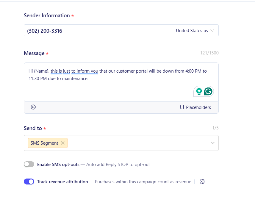 Select a saved segment or set a trigger for your SMS campaign in ZEPIC
