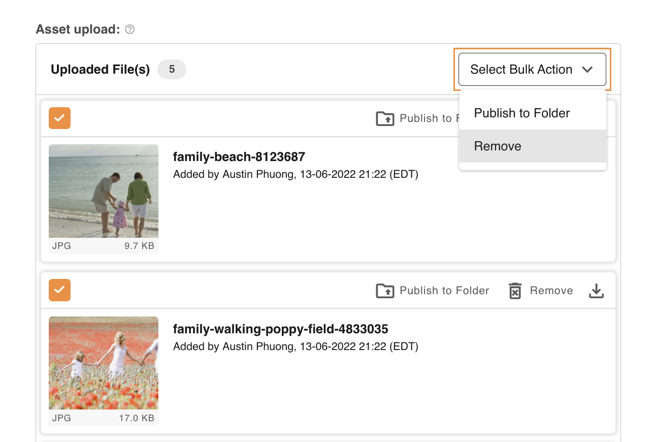 Removing files in bulk