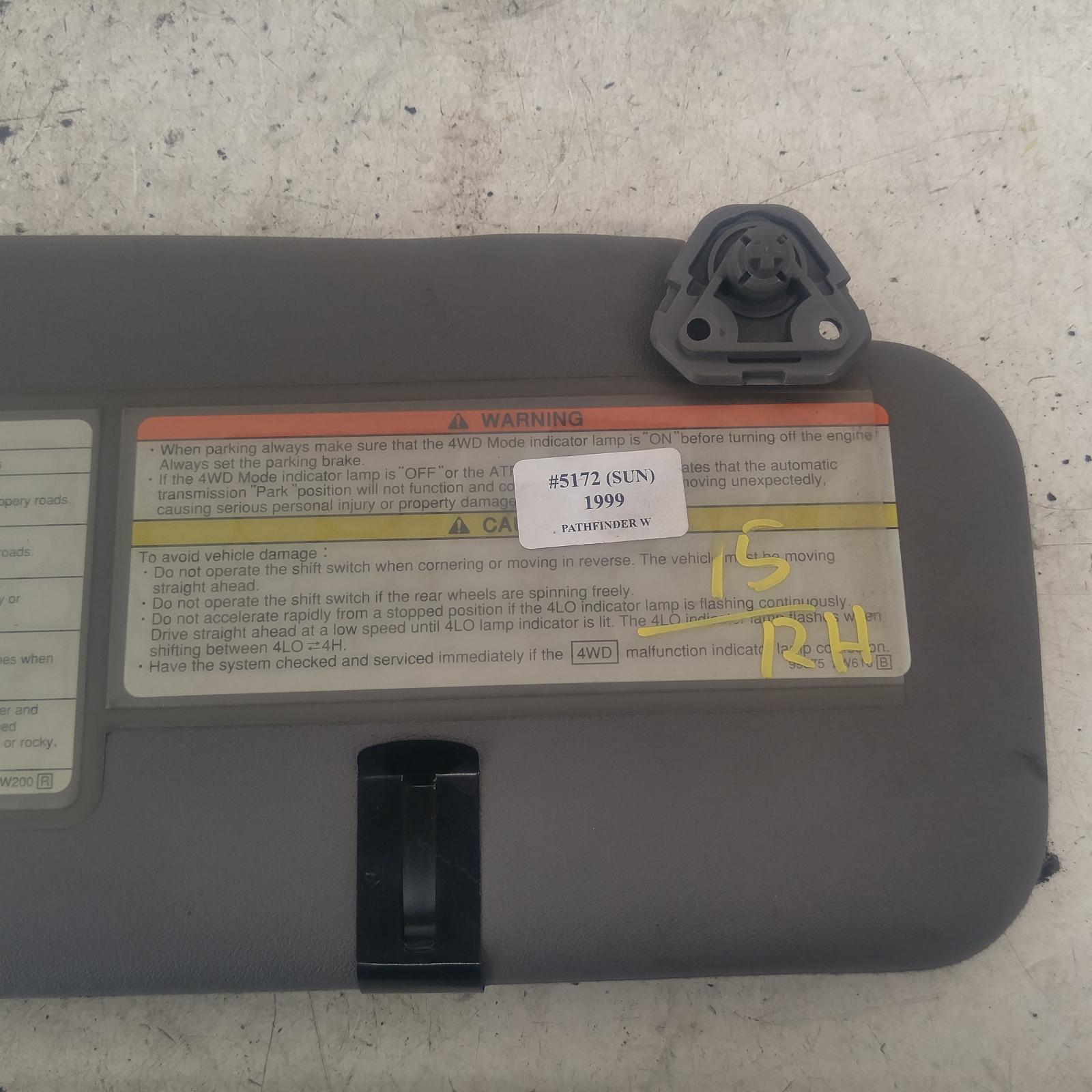 View Auto part Sunvisor Nissan Pathfinder 1999