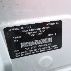 View Auto part Headrest Toyota Yaris 2014