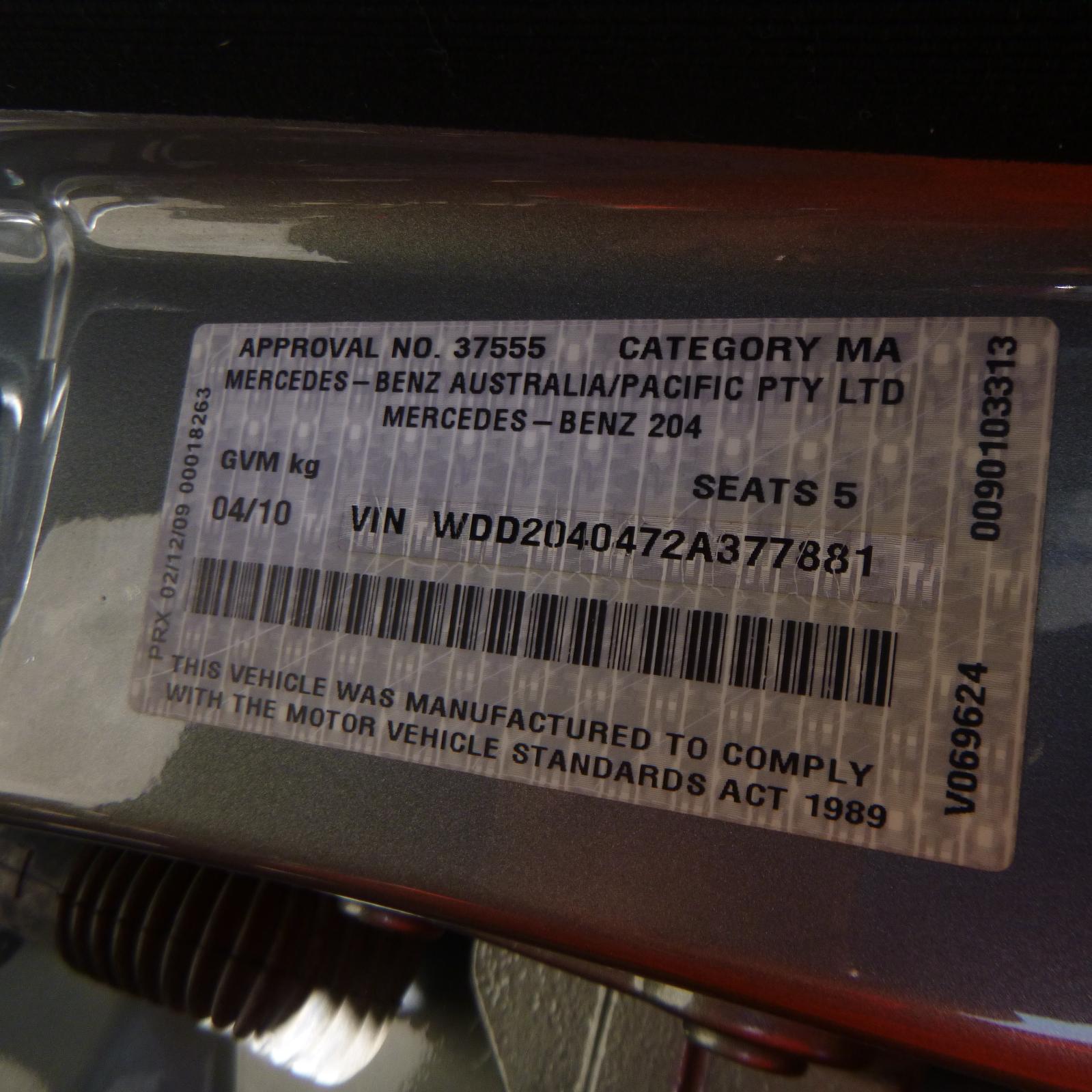 View Auto part Left Taillight Mercedes C Class 2010