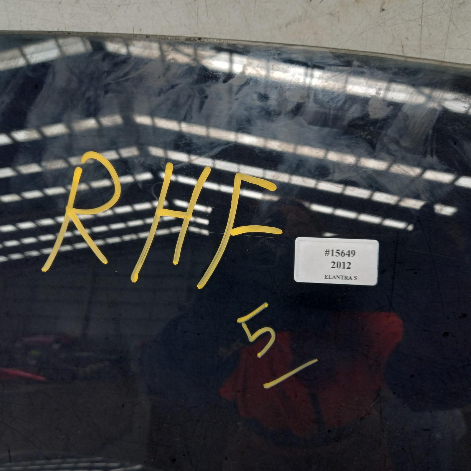 View Auto part Right Front Door Window Hyundai Elantra 2012