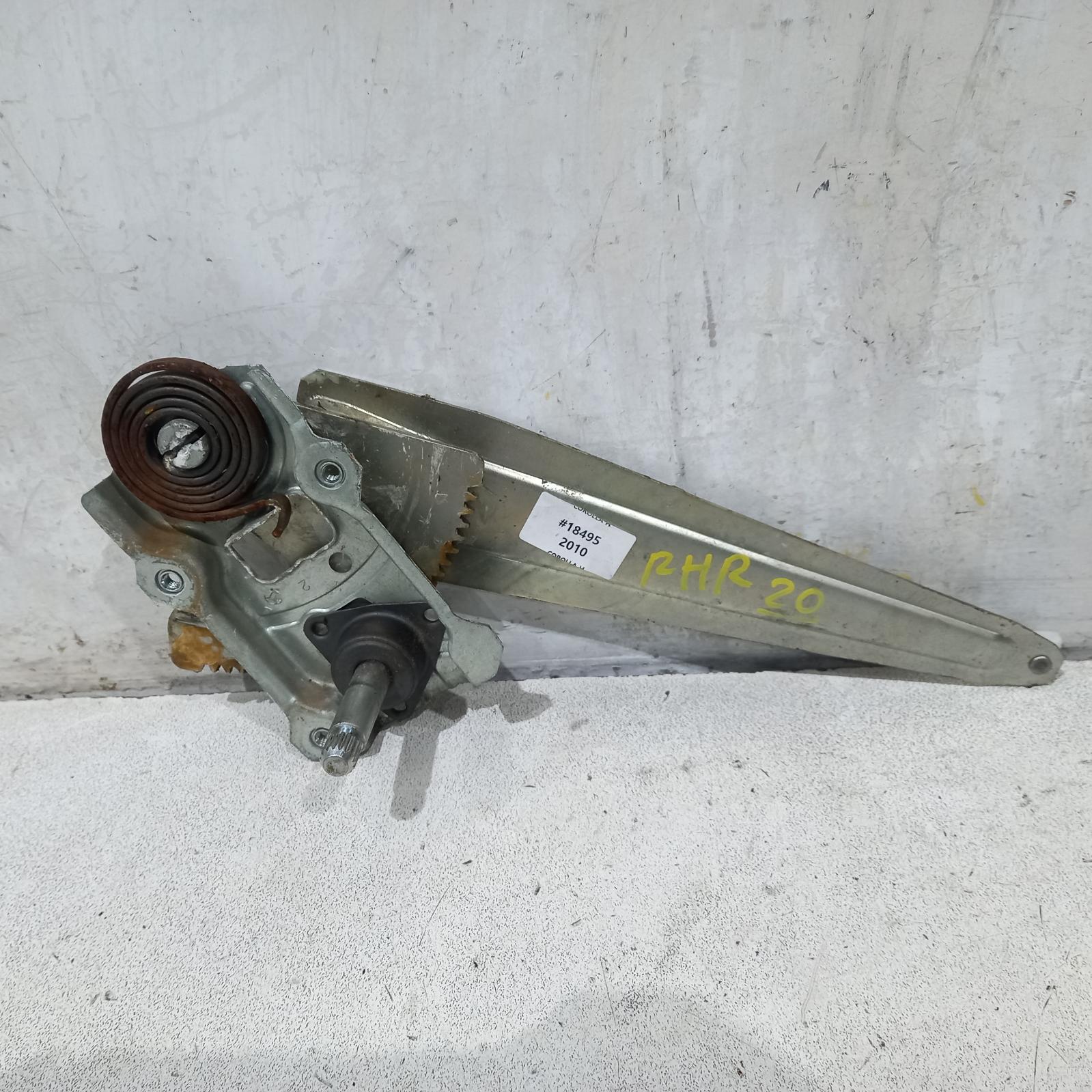 2010 Toyota Corolla Right Rear Wnd Reg/Motor View Auto part Right Rear Wnd Reg/Motor Toyota Corolla 2010