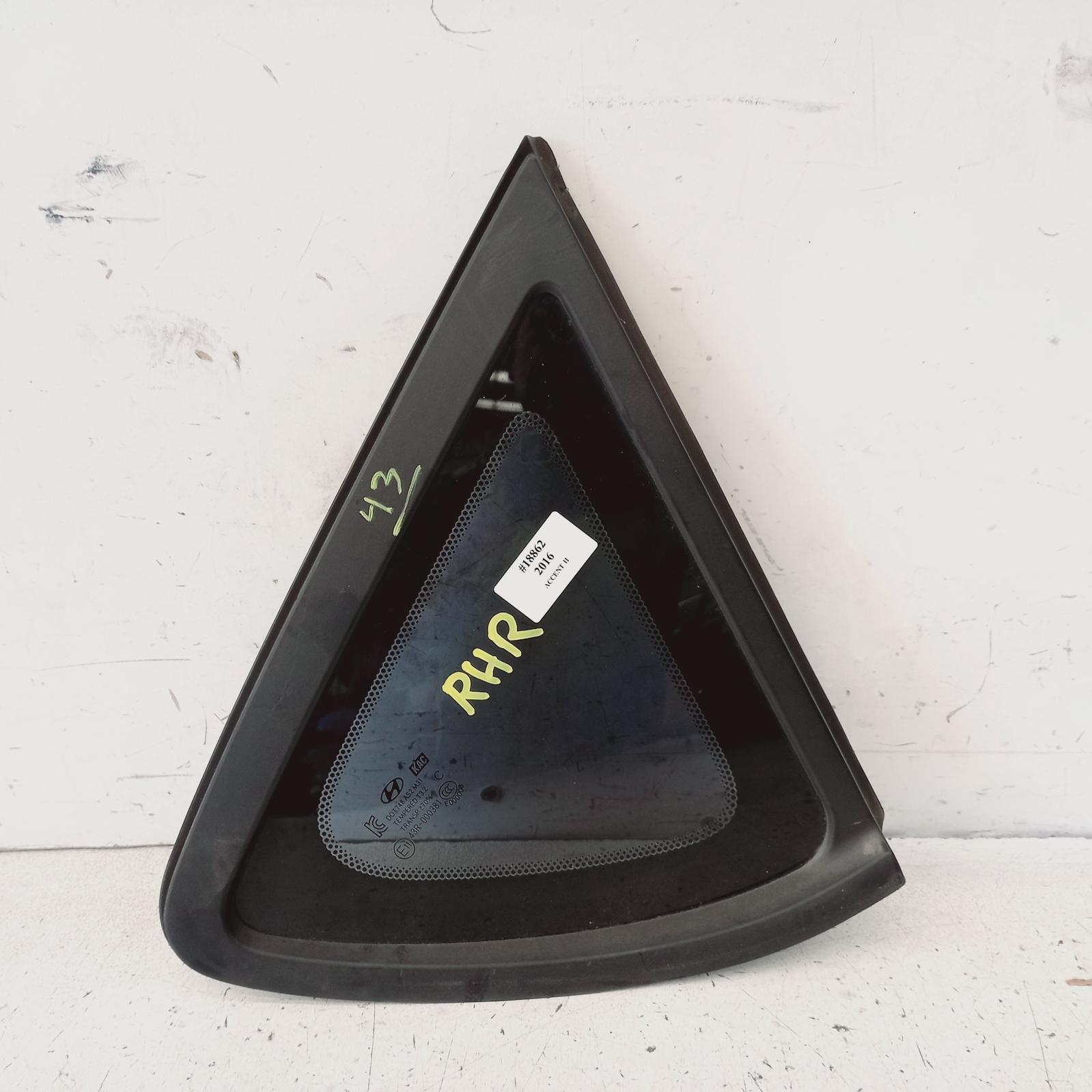 View Auto part Right Rear Side Glass Hyundai Accent 2016