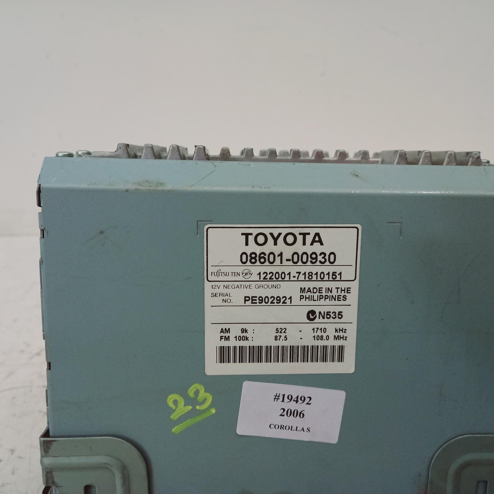 View Auto part Radio/Cd/Dvd/Sat/Tv Toyota Corolla 2006