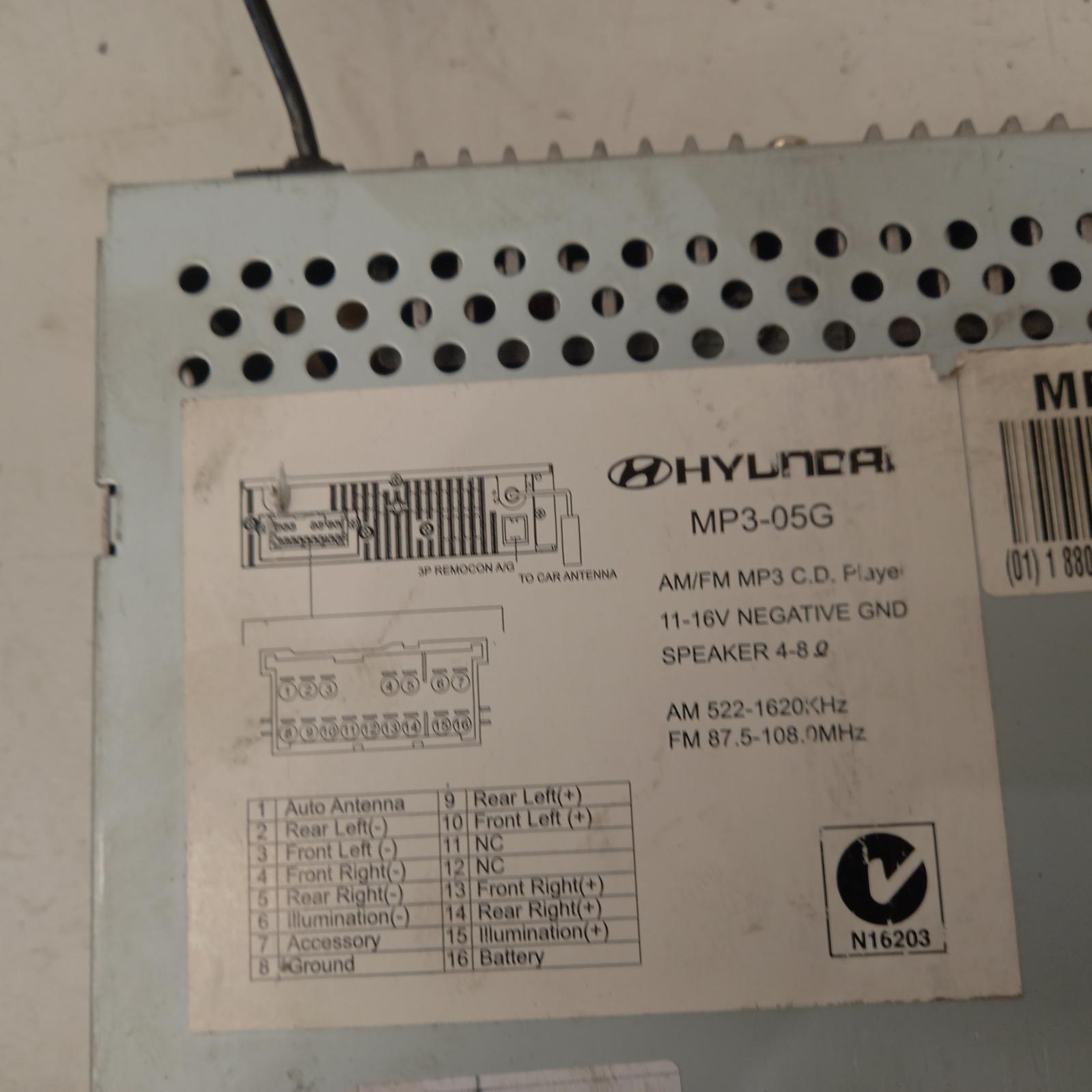 View Auto part Radio/Cd/Dvd/Sat/Tv Hyundai Getz 2010