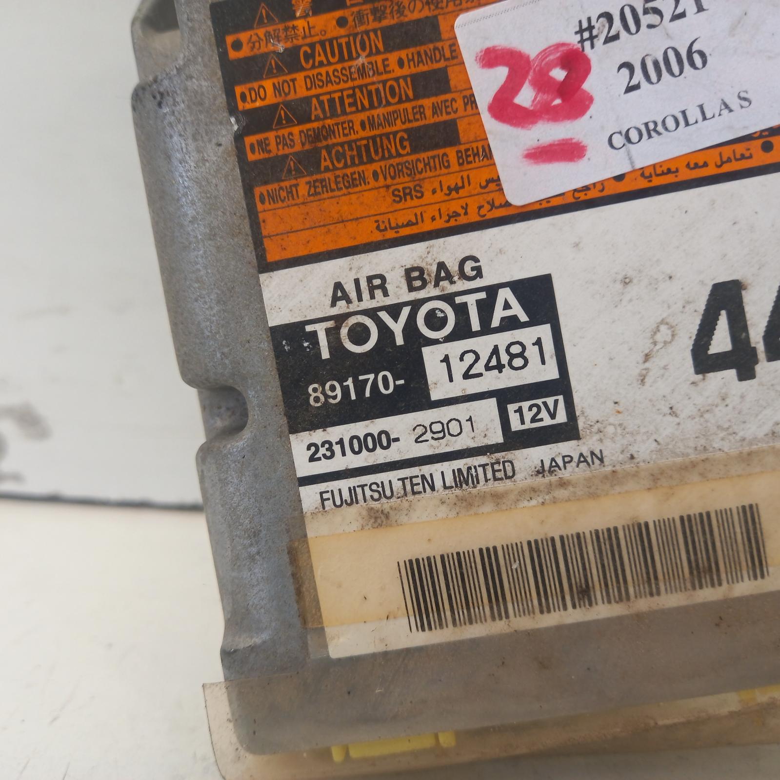 View Auto part Airbag Module/Sensor Toyota Corolla 2006