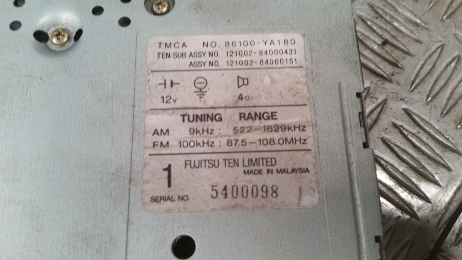 View Auto part Radio/Cd/Dvd/Sat/Tv Toyota Corolla 1997