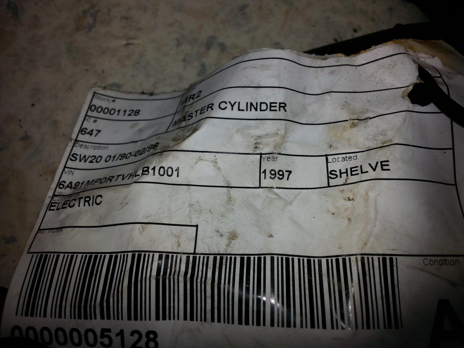 1997 Toyota Mr2 Master Cylinder View Auto part Master Cylinder Toyota Mr2 1997