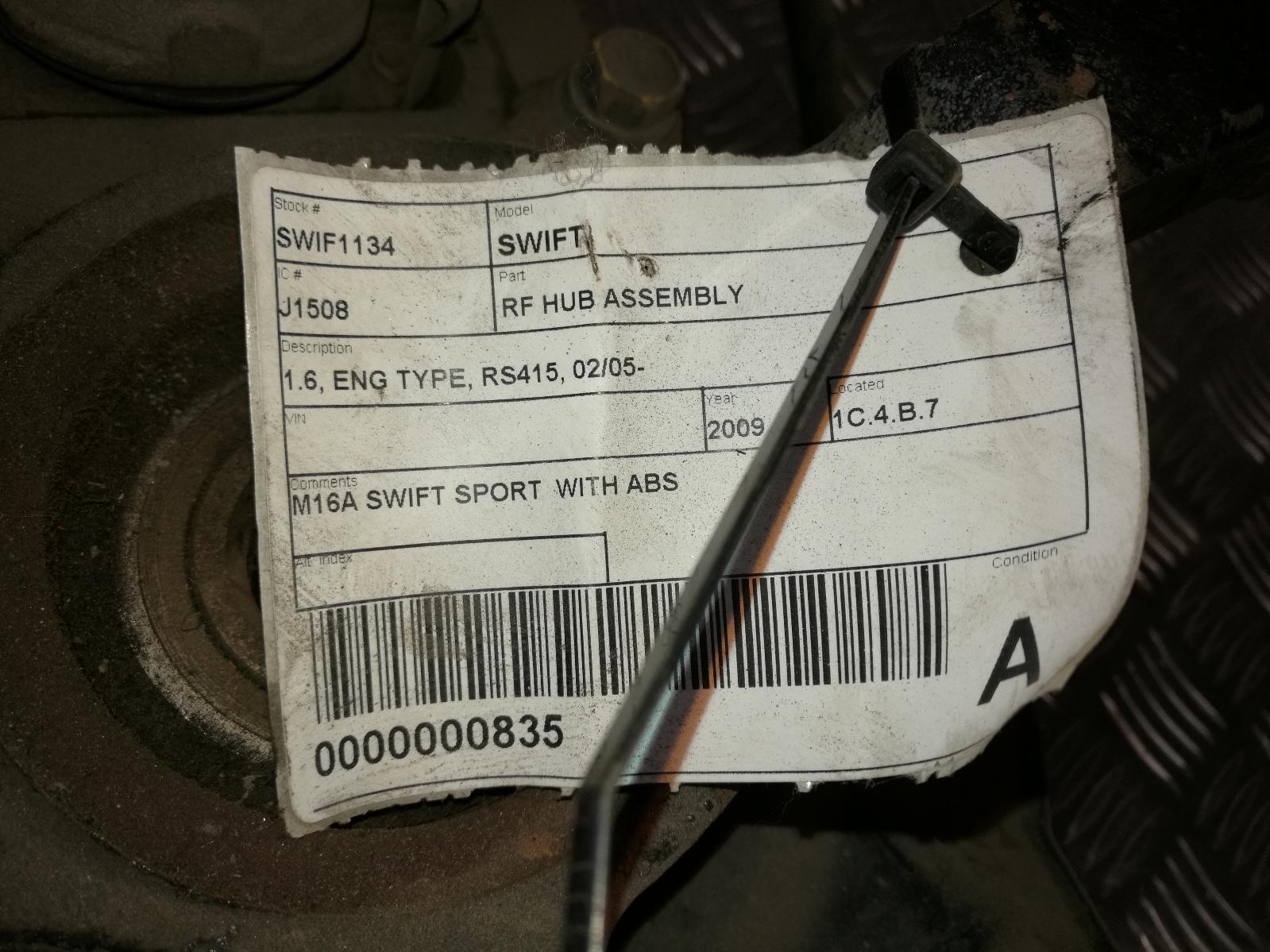 2009 Suzuki Swift Right Front Hub Assembly View Auto part Right Front Hub Assembly Suzuki Swift 2009