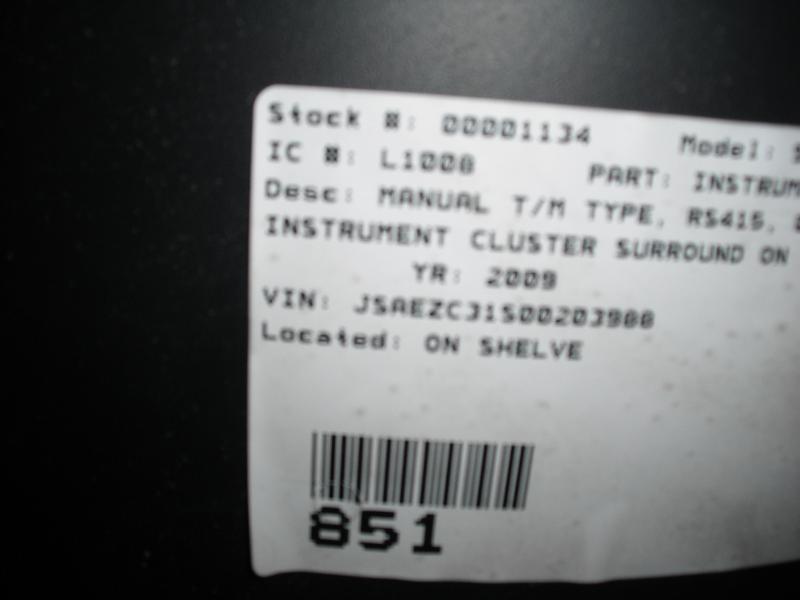 View Auto part Instrument Cluster Suzuki Swift 2009