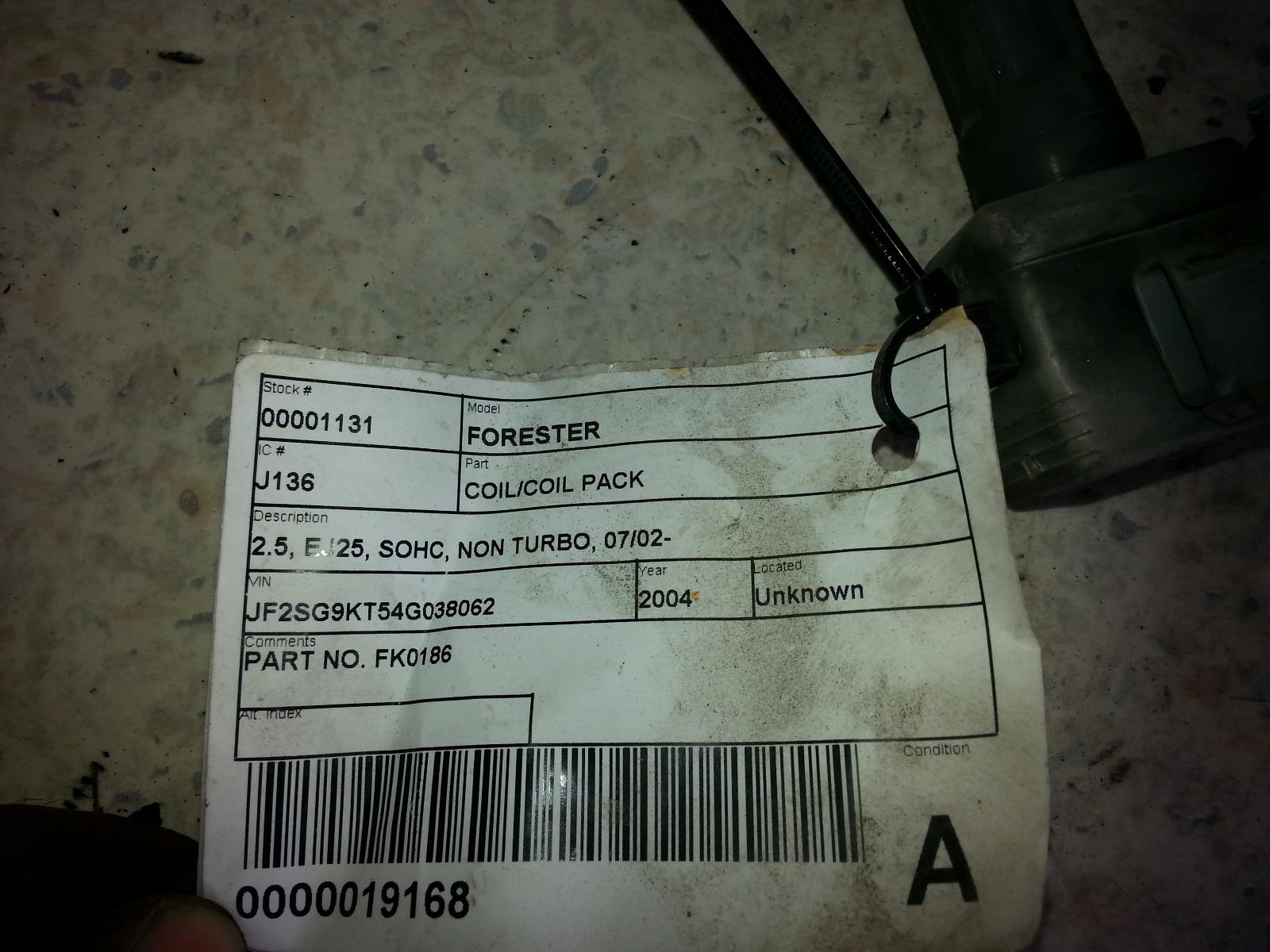View Auto part Coil/Coil Pack Subaru Forester 2004