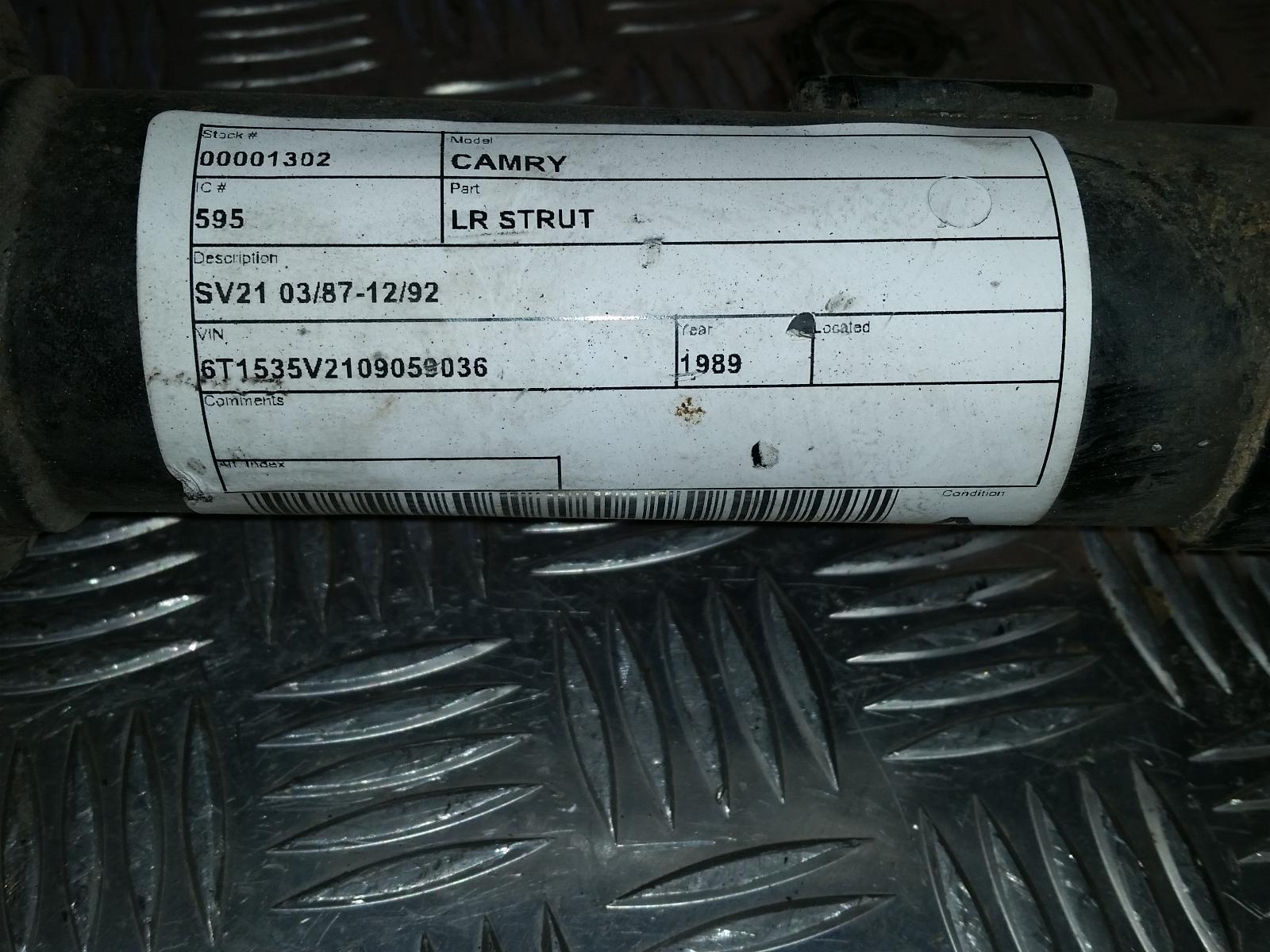1989 Toyota Camry Left Rear Strut View Auto part Left Rear Strut Toyota Camry 1989