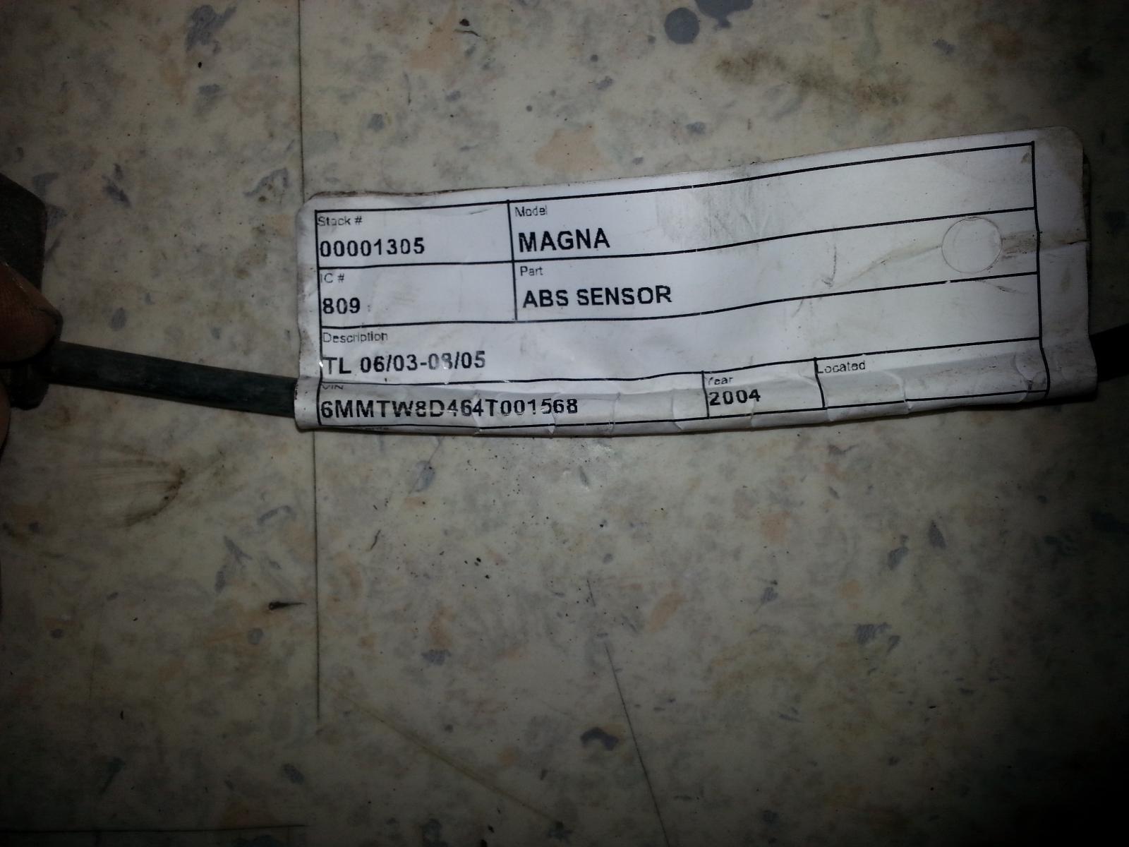2004 Mitsubishi Magna Abs Sensor View Auto part Abs Sensor Mitsubishi Magna 2004