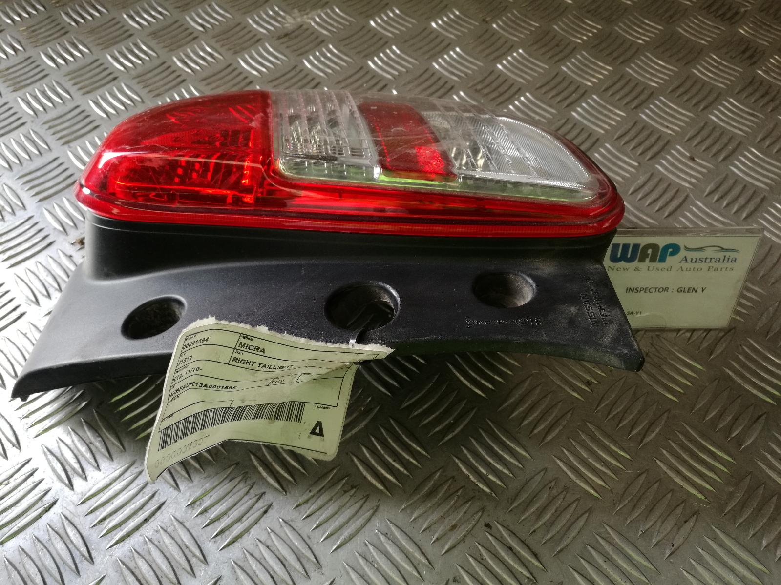 2012 Nissan Micra Right Taillight View Auto part Right Taillight Nissan Micra 2012