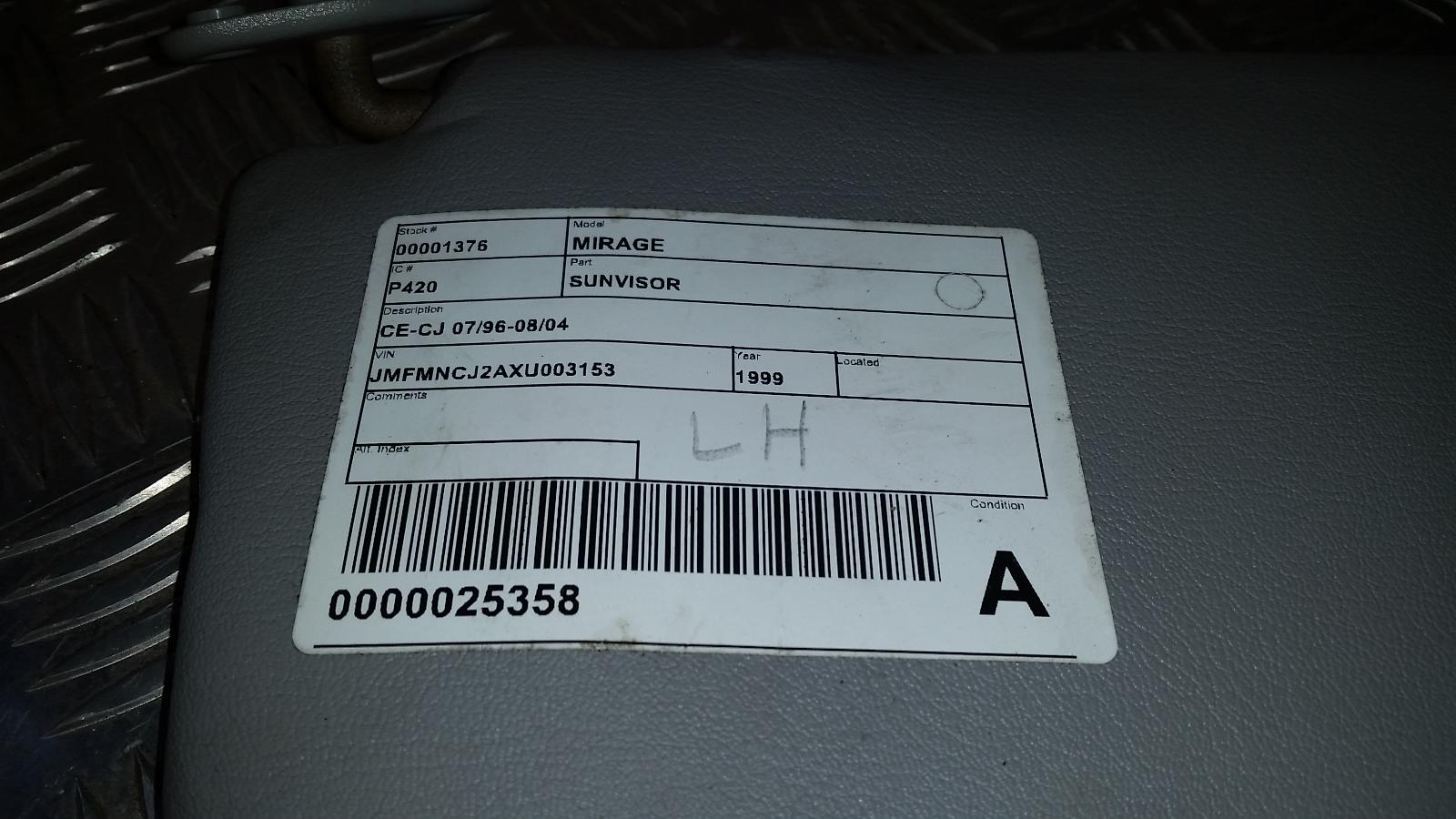 View Auto part Sunvisor Mitsubishi Mirage 1999
