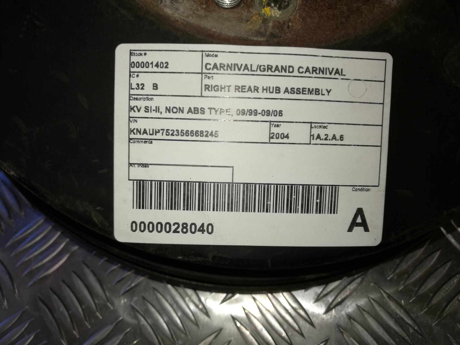 View Auto part Right Rear Hub Assembly Kia Carnival/grand Carnival 2004