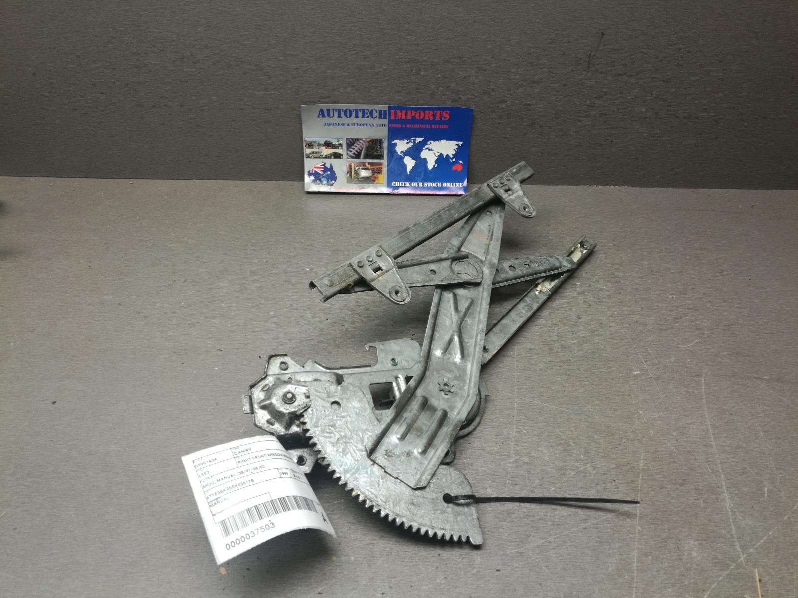 View Auto part Right Front Window Reg/Motor Toyota Camry 1999