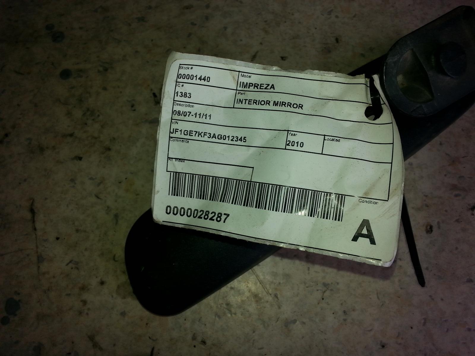 2010 Subaru Impreza Interior Mirror View Auto part Interior Mirror Subaru Impreza 2010