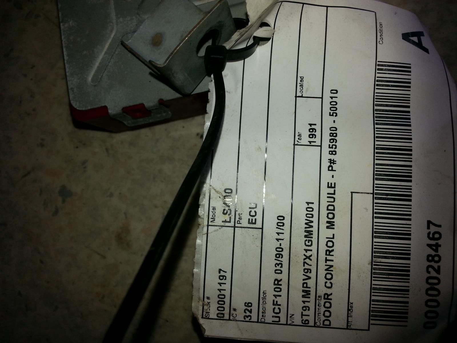 1991 Lexus Ls400 Ecu View Auto part Ecu Lexus Ls400 1991