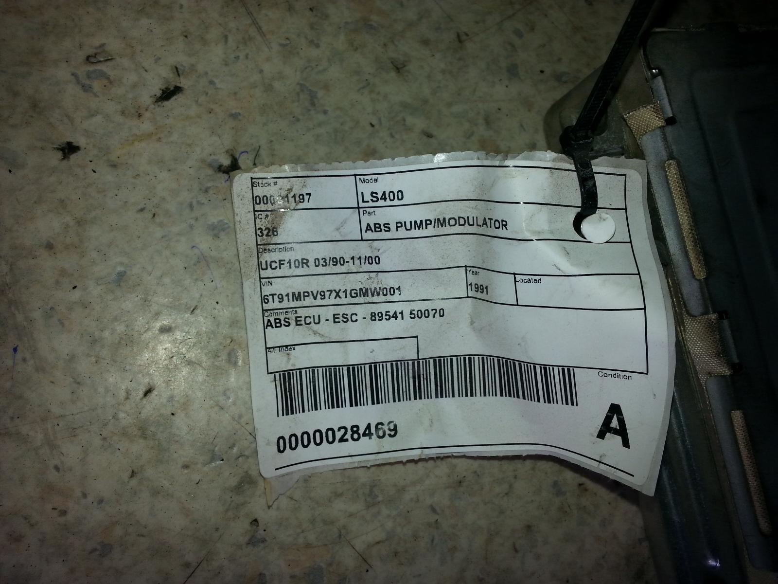 View Auto part Abs Pump/Modulator Lexus Ls400 1991