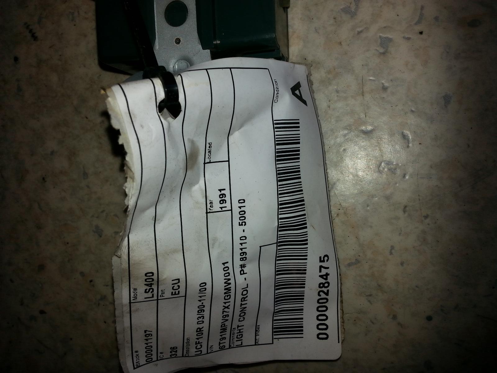 1991 Lexus Ls400 Ecu View Auto part Ecu Lexus Ls400 1991