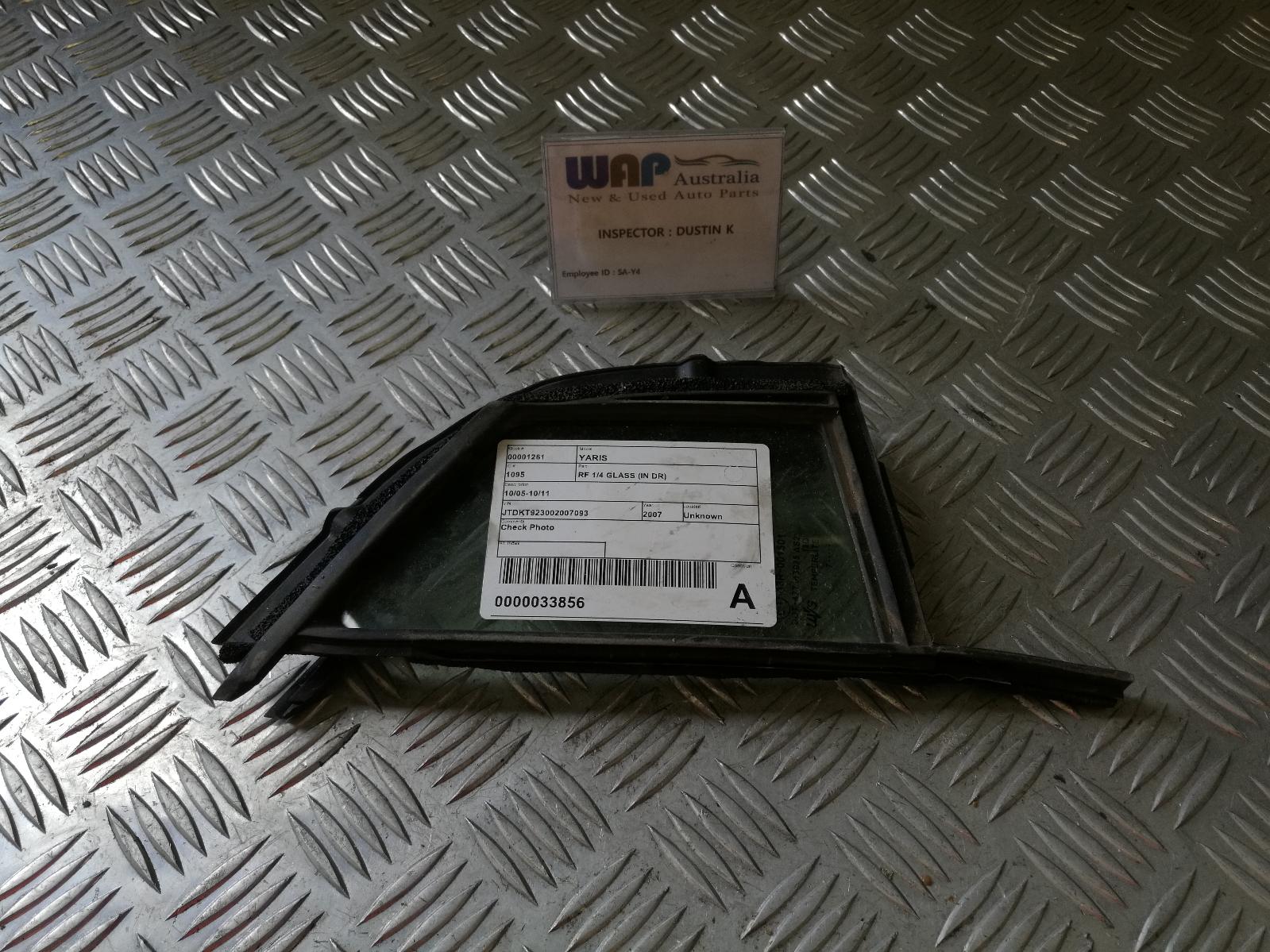 View Auto part Right Front 1/4 Door Glass Toyota Yaris 2007