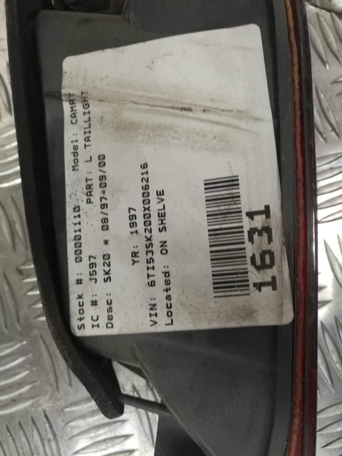 1997 Toyota Camry Left Taillight View Auto part Left Taillight Toyota Camry 1997