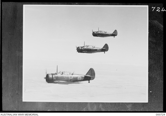 LAVERTON - WIRRAWAYS FLYING IN FORMATION. RAAF FLYING IN FORMATION ...