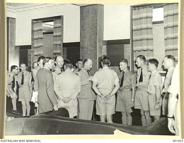 SYDNEY - SIR CHARLES BURNETT MEETS RAAF OFFICERS IN THEIR MESS. RAAF ...