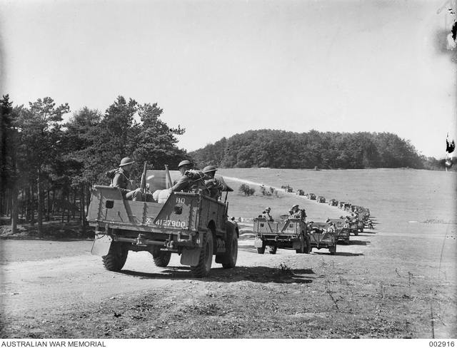 SOMEWHERE IN ENGLAND. A PART OF AN AUST. MACHINE GUN BATTALION ON THE ...