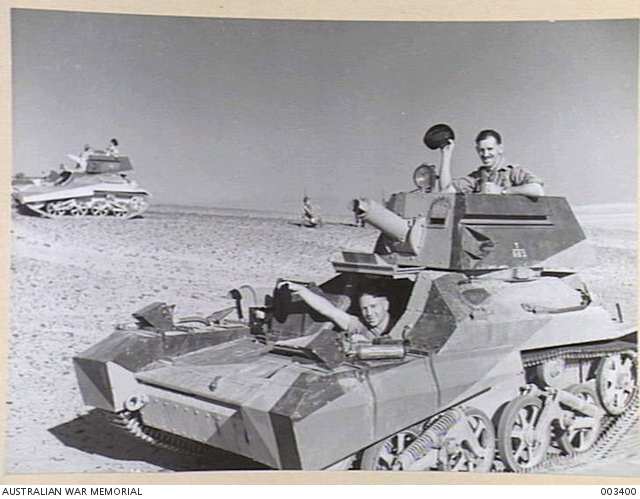 A.I.F. TANKS CREWS GET ACCUSTOMED TO CONDITIONS IN NORTH AFRICAN DESERT ...
