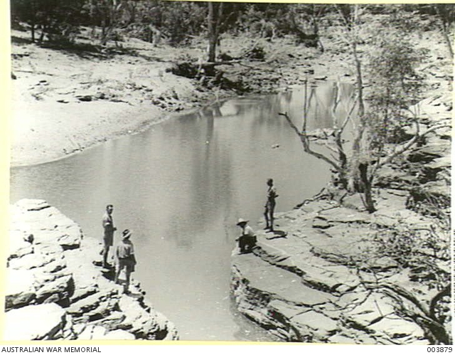 CENTRAL AUSTRALIA - THE ROCK POOL ABOUT 40 MILES EAST OF BIRDUM. ARMY ...