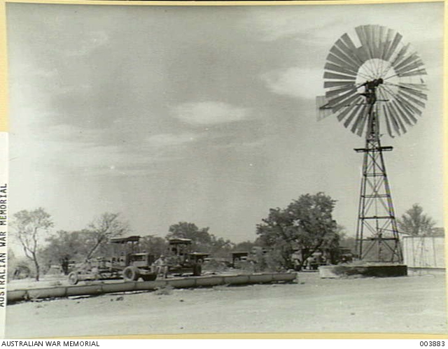 CENTRAL AUSTRALIA - CONVOY AND GRADERS AT NO. 7 BORE. ARMY. ALICE ...