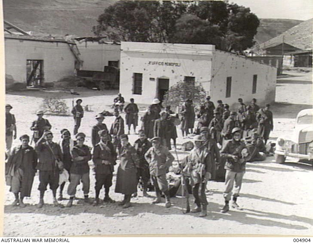 BARDIA. A GROUP OF ITALIAN PRISONERS BEING BROUGHT IN BY THE A.I.F ...