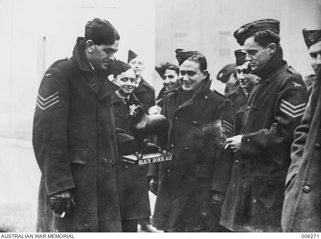 THE ARRIVAL OF THE RAAF IN ENGLAND. RAAF BRING A MASCOT TO ENGLAND ...