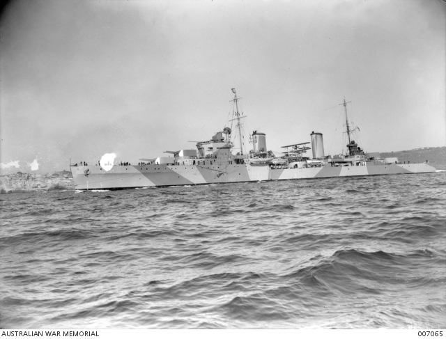 HMAS Sydney in her war paint in 1941 (AWM)